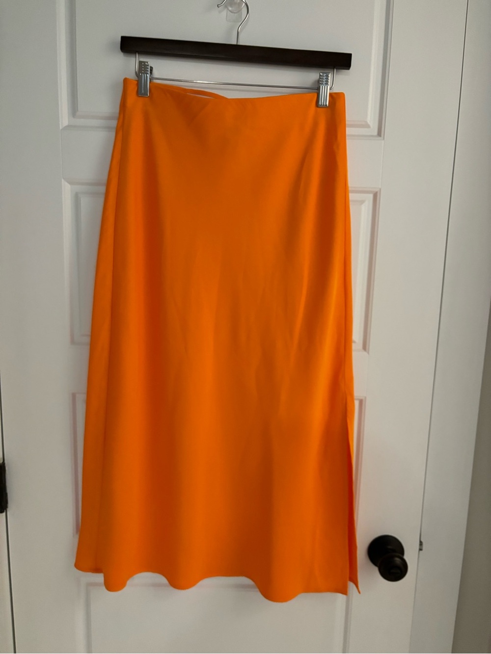 A New Day Women's Bright Orange A-Line Midi Skirt